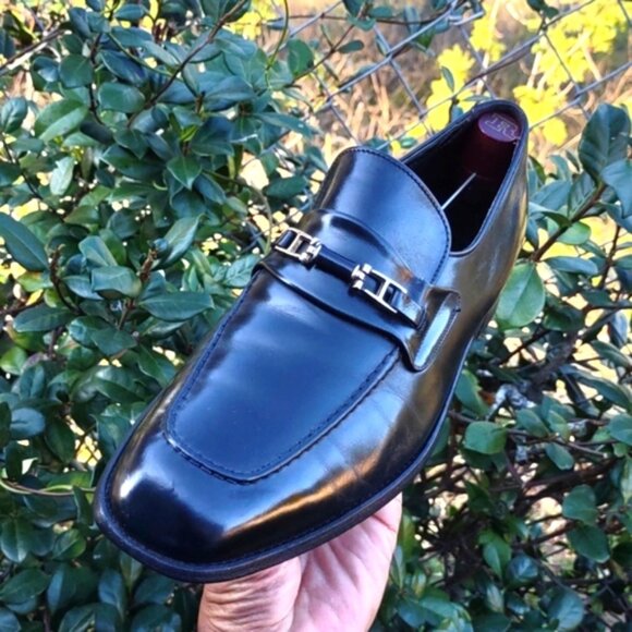 EDGERTON MEN\'S AUTHENTIC BLACK VINTAGE LUXURY BIT LOAFERS STYLE # 52238D main image 15